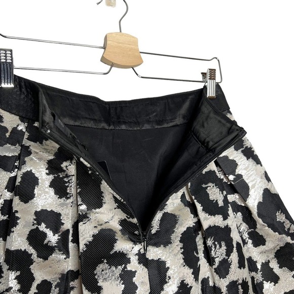 NWT Banana Republic Monogram Metallic Leopard Print Box Pleated Mini Skirt - Picture 6 of 15